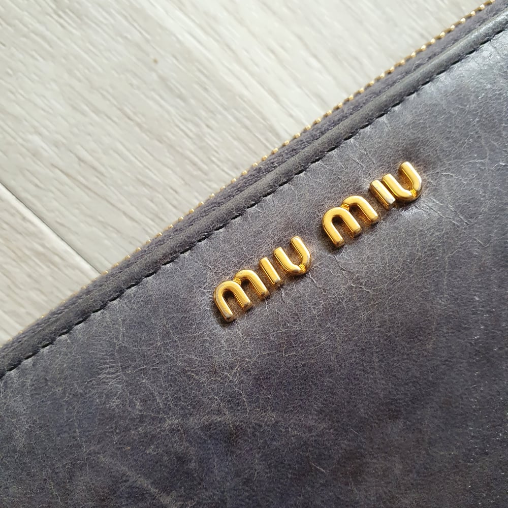 Hand Painted Miu Miu Zip Around Wallet