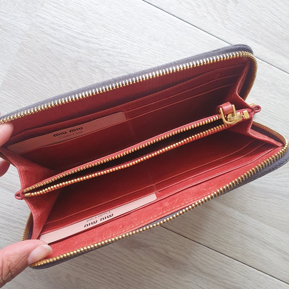 Hand Painted Miu Miu Zip Around Wallet