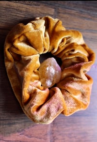 Image 1 of Honey Crystal Stash Scrunchie with Citrine 