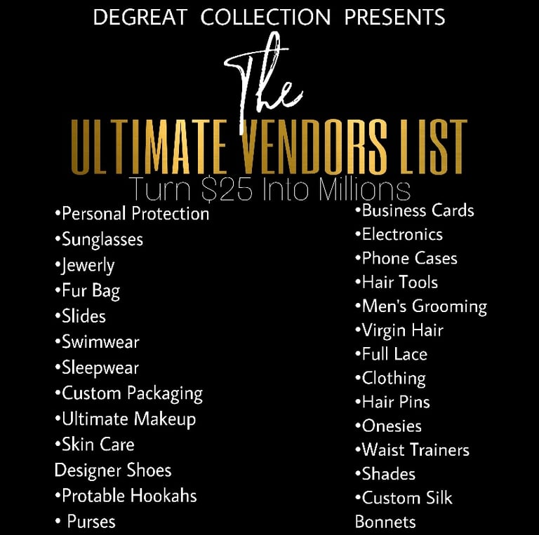 The Ultimate Vendors List 