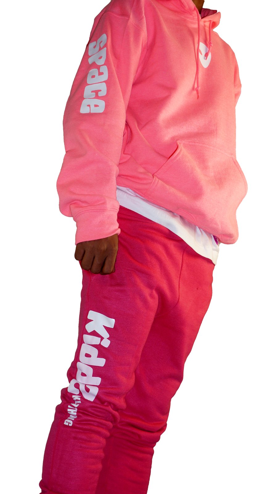 red pink jogging suit