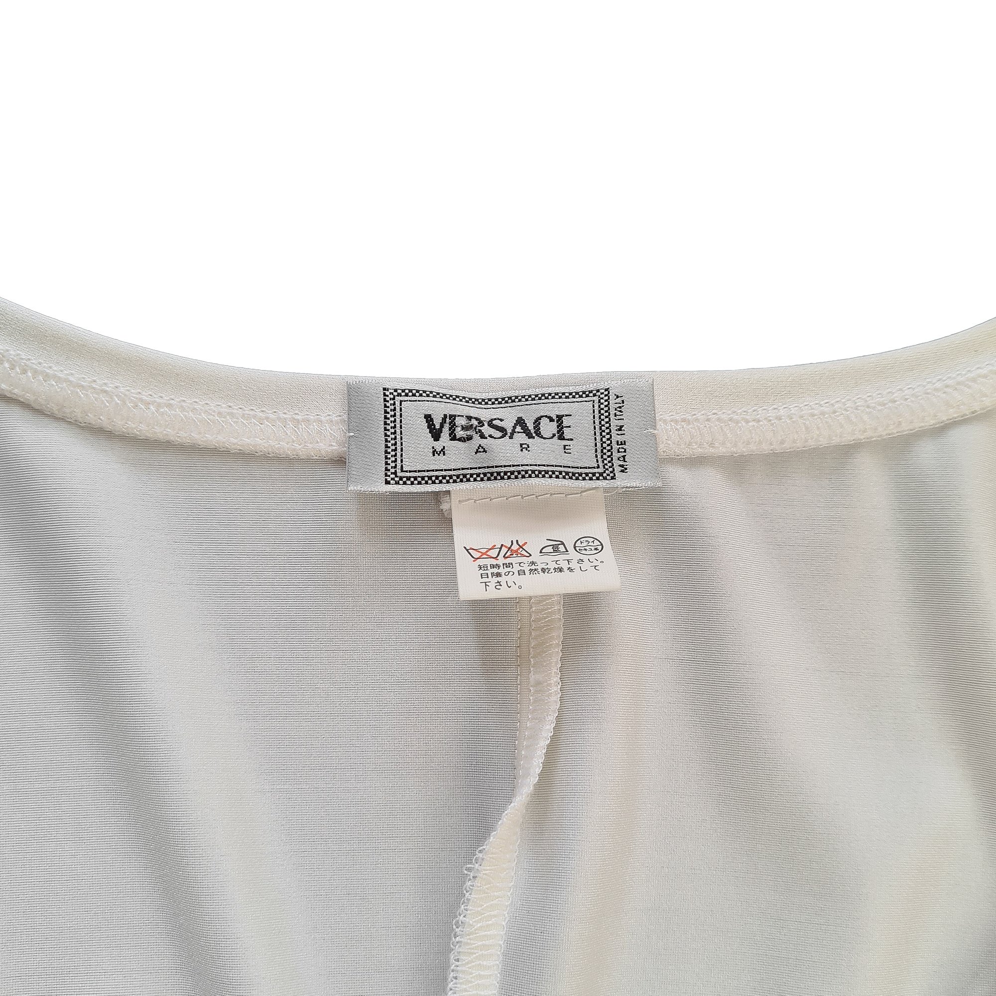 Image of Gianni Versace Ivory Bodycon Medusa Logo Dress