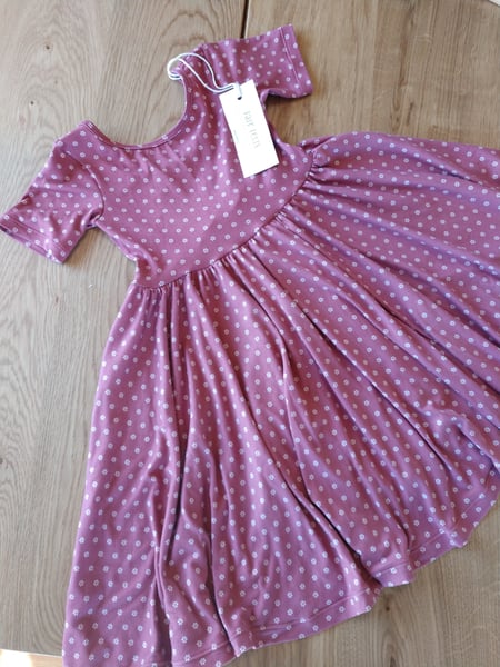 Image of Full Circle Dress - Ditsy Daisy Mauve 