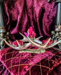 Rose Gold & Pink Aura Quartz Crystallized - Antler Crown