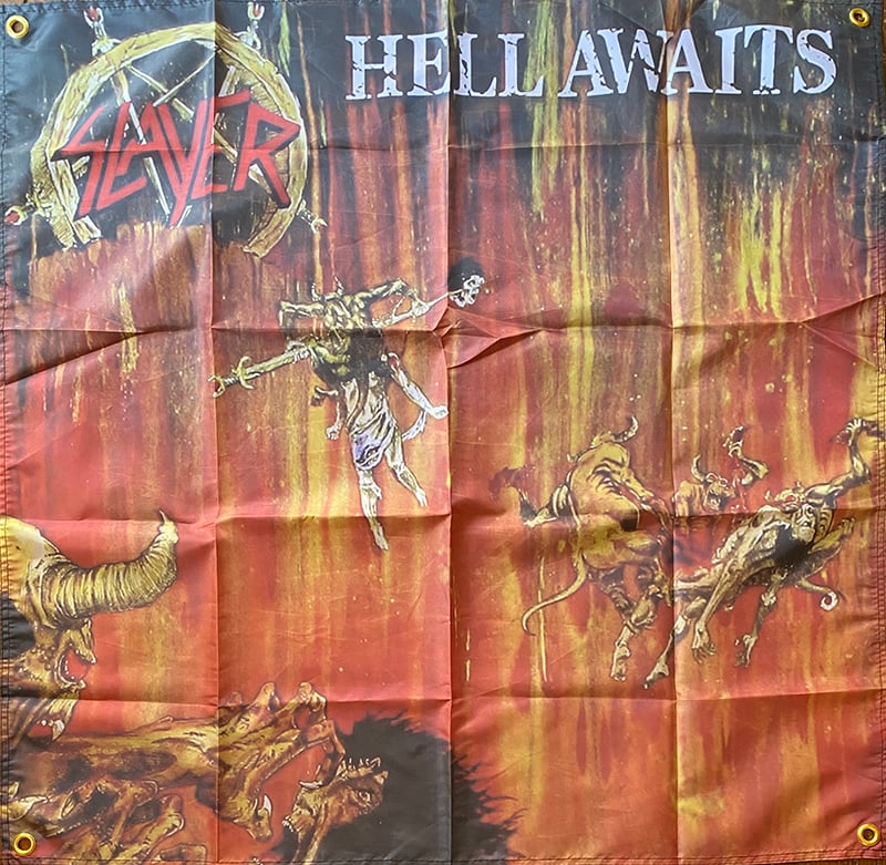 Image of Slayer " Hell Awaits " Flag / Banner / Tapestry 