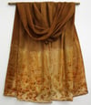 Summer's Golden Flowers - ecoprint and plant dyed silk scarf