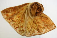 Image 1 of Summer's Golden Flowers - ecoprint and plant dyed silk scarf