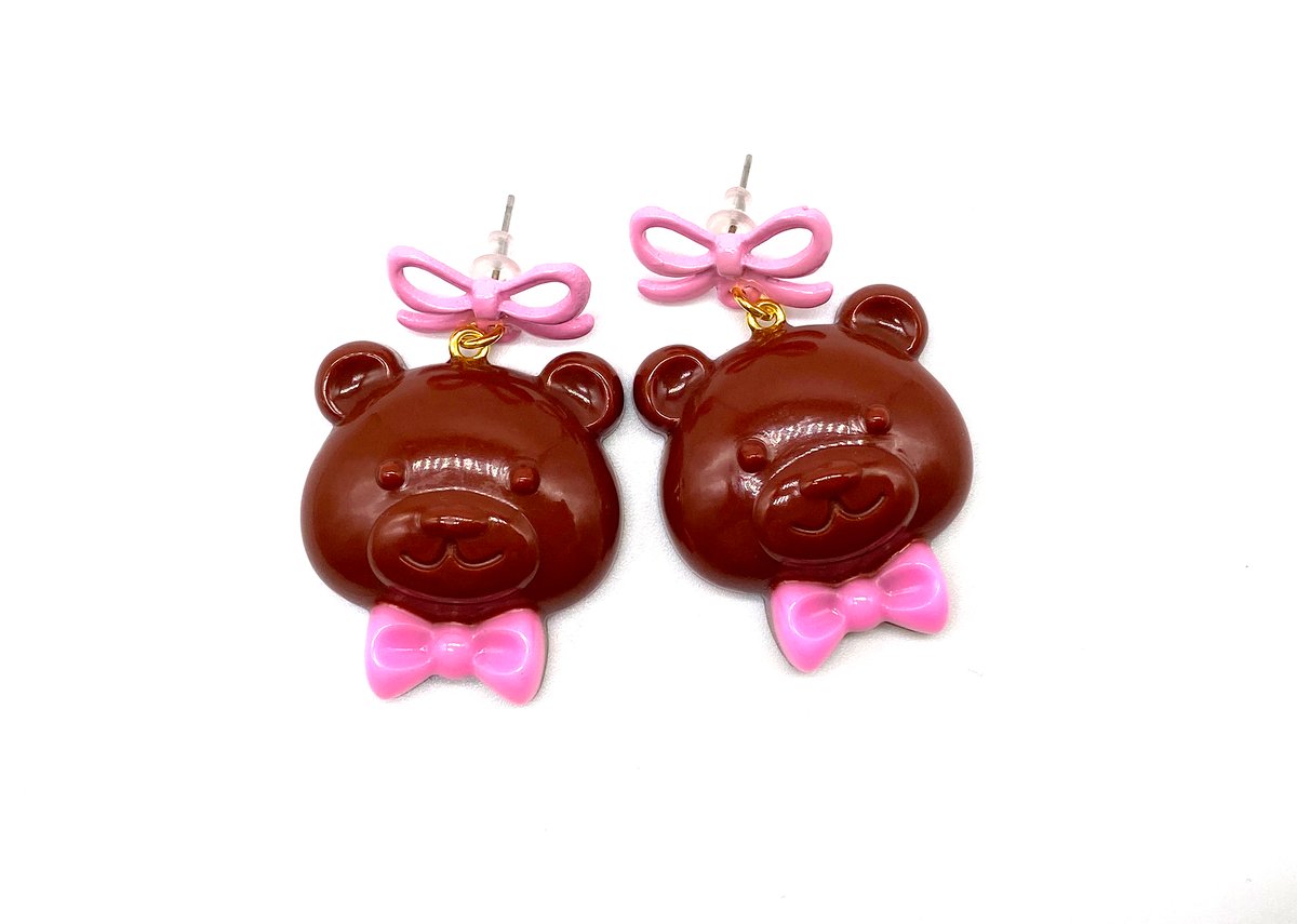 Image of Valentines Chocolate Bear earrings