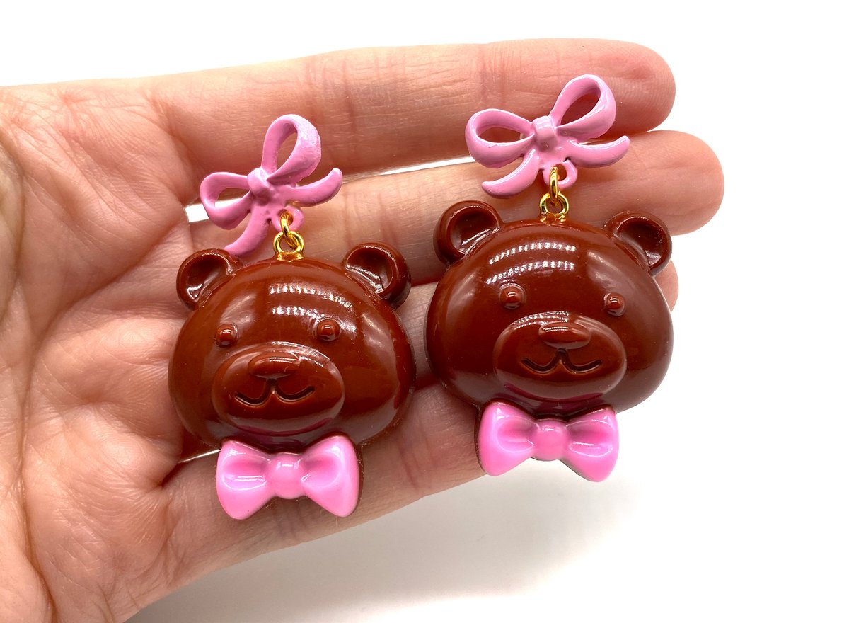 Image of Valentines Chocolate Bear earrings