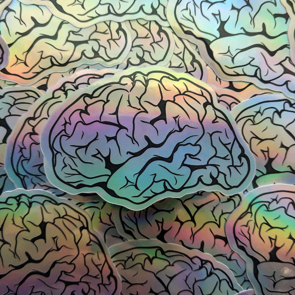 Image of Brain Vibes Holographic Sticker