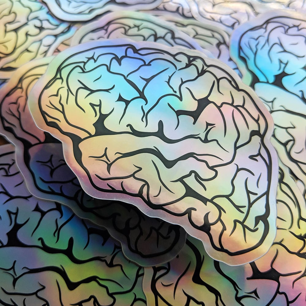 Image of Brain Vibes Holographic Sticker