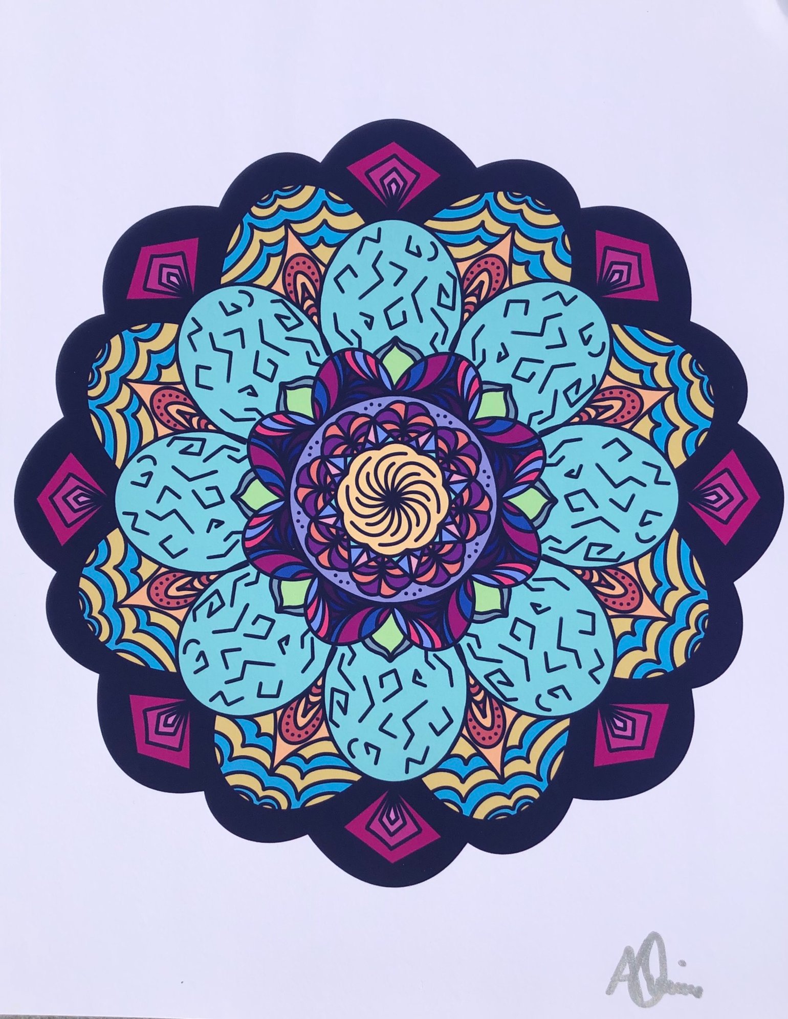 Image of Blue Mandala Print