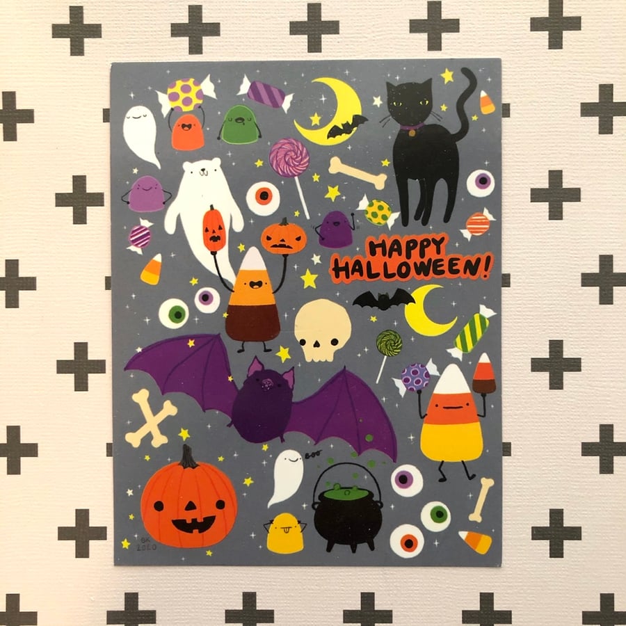Image of spoopy halloween postcards