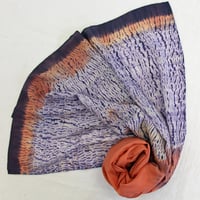 Image 1 of Woodgrain Shibori Pattern - botanical silk scarf