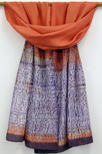 Image 3 of Woodgrain Shibori Pattern - botanical silk scarf