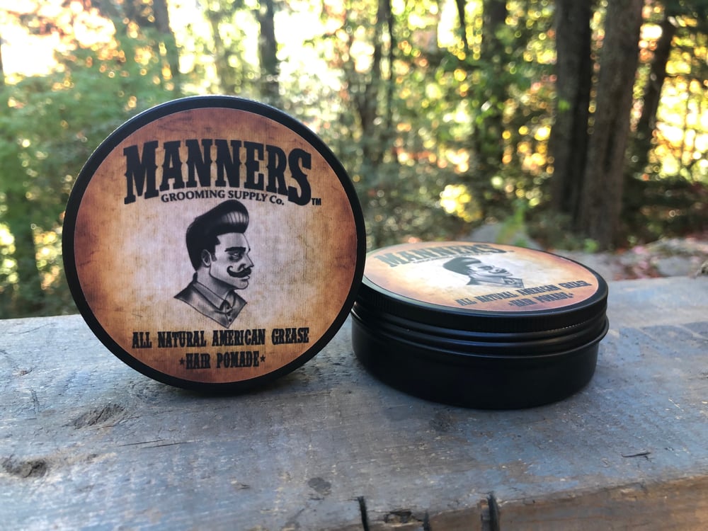 Wax-based Pomade (all-natural) - 4oz Tin   Manners Grooming Supply Co.