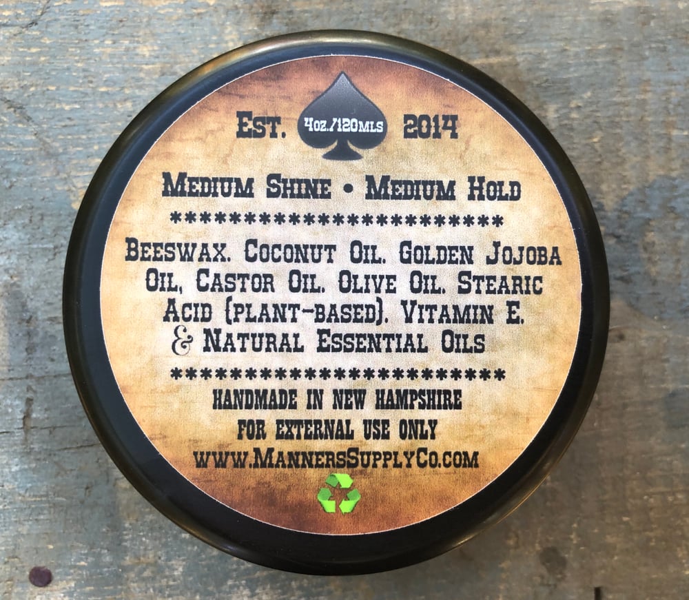 Image of WAX-BASED POMADE (All-Natural) - 4oz Tin