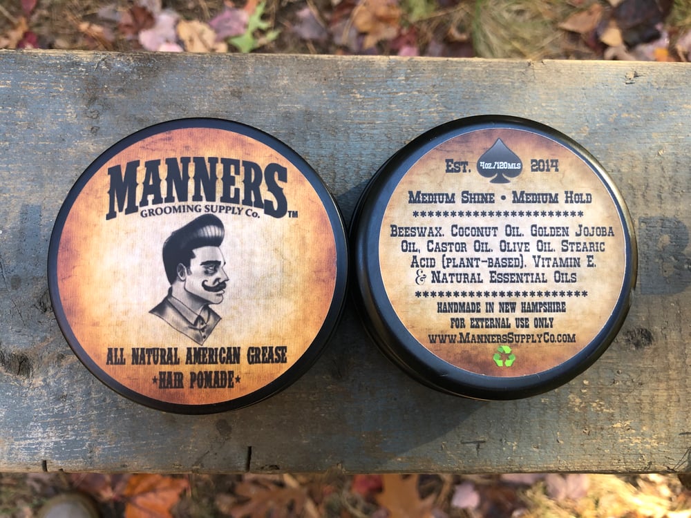 WAX-BASED POMADE (All-Natural) - 4oz Tin / Manners Grooming Supply Co.