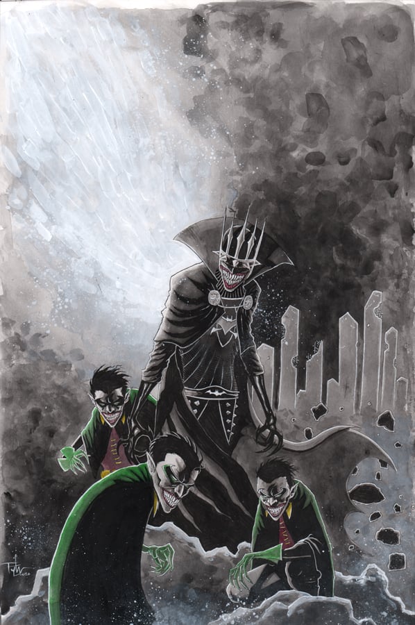 Image of BATMAN WHO LAUGHS 11x17 PAINTING