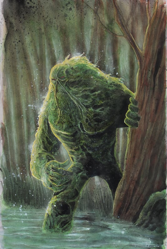 Image of SWAMP THING 11x17 PAINTING