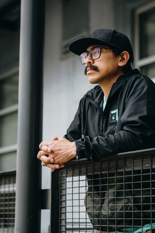 Image of LocalThreads - Lightweight Full-Zip Windbreaker w/LT 3-D Puff Patch - Black /Forest Camo