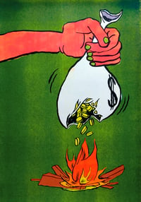 Image 1 of 💰 🔥 "Coin Burn" Four Colour Risograph Print