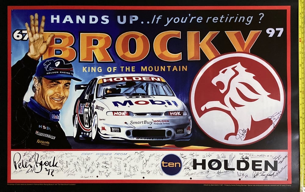 Image of BROCKY - Bathurst 1997 King of the Mountain poster. Holden. HRT