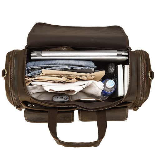 Image of Large Size Full Grain Leather Travel Bag Duffel Bag Weekend Bag CN6650