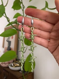 Image 3 of BARBED WIRE LONG DROP EARRINGS  