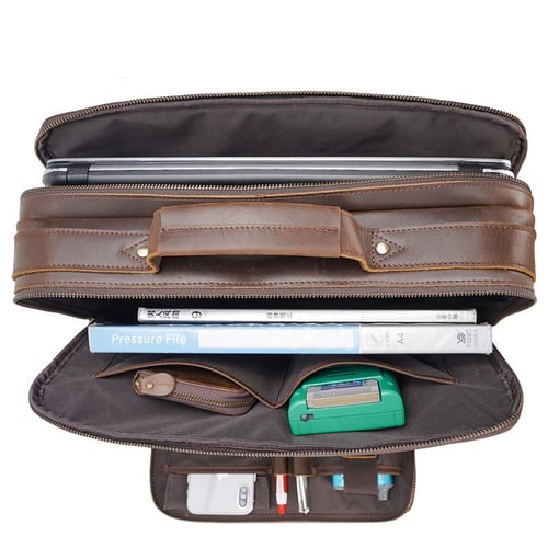 Image of Handmade Full Grain Leather Briefcase, 15.6'' Laptop Bag, Business Handbag CN1488
