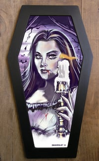 Lily Munster Coffin Framed Art Print