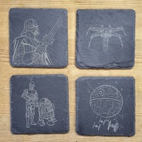 Star Wars Laser Engraved Slate Coaster Set