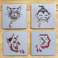 Traditional Tattoo Inspired Horror / Halloween Coasters