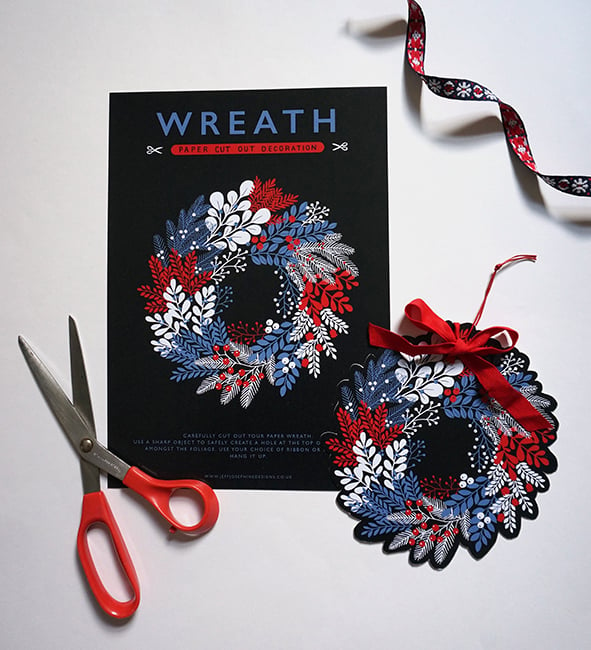Image of Wreath - Paper Cut Out Decoration
