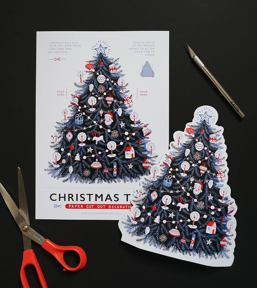 Image of Christmas Tree - Paper Cut Out Decoration 
