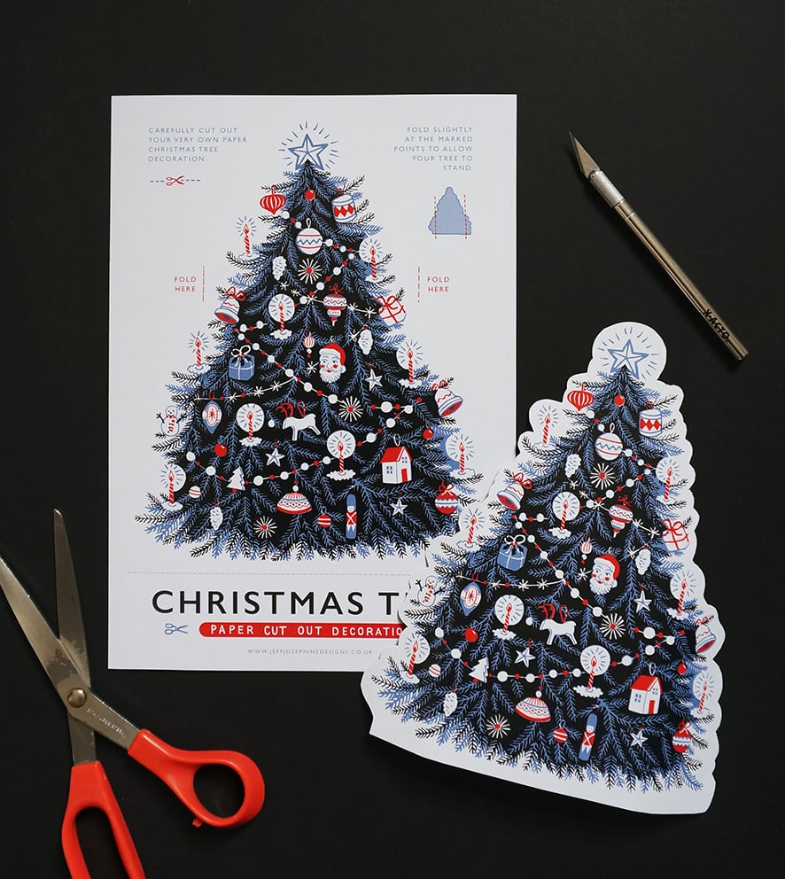 Image of Christmas Tree - Paper Cut Out Decoration