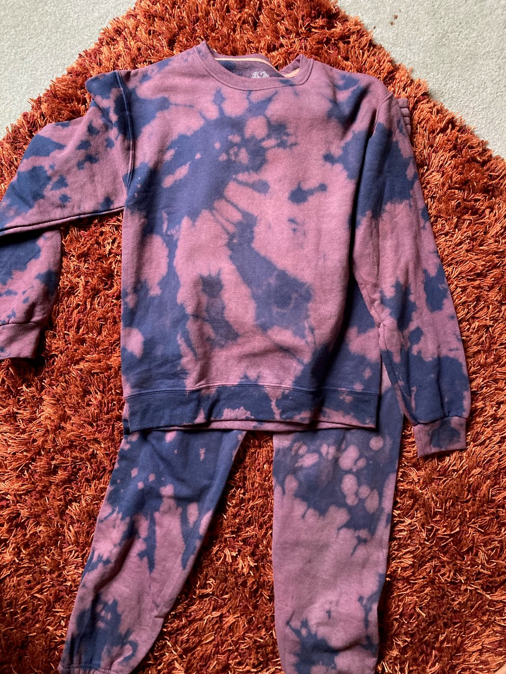 NAVY BLUE/PURPLE BLEACH DYED SET (BLANK)