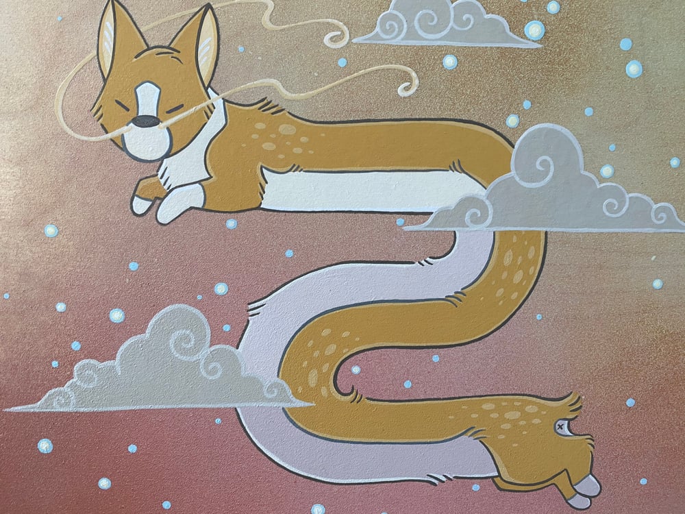 Image of Corgi Dragon - Original Painting 