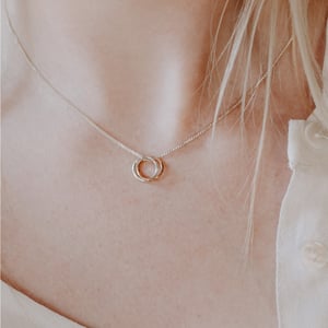 Image of 9ct Rose Gold & Silver Interlinked Necklace