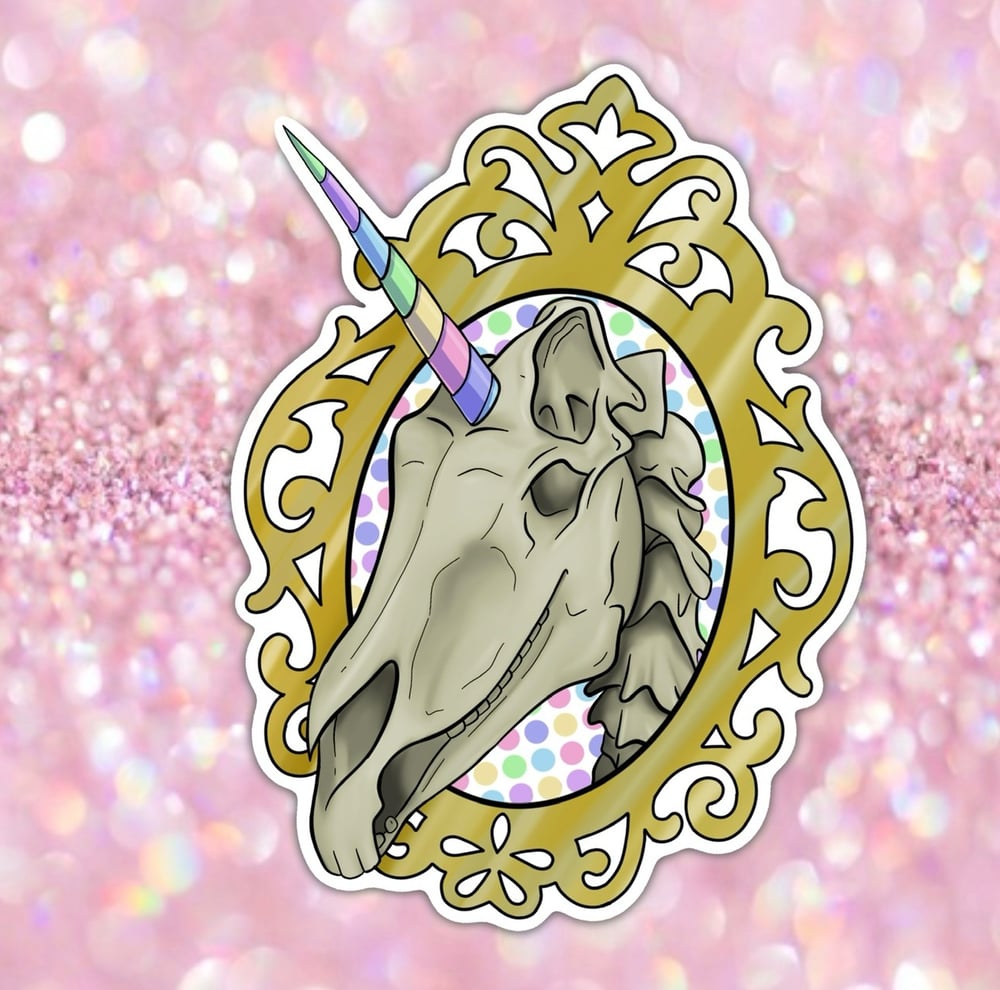 Image of Pastel Skullz- Unicorn Sticker