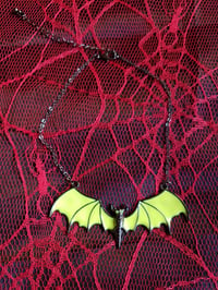 Gothic Neon Green Bat Choker Necklace 