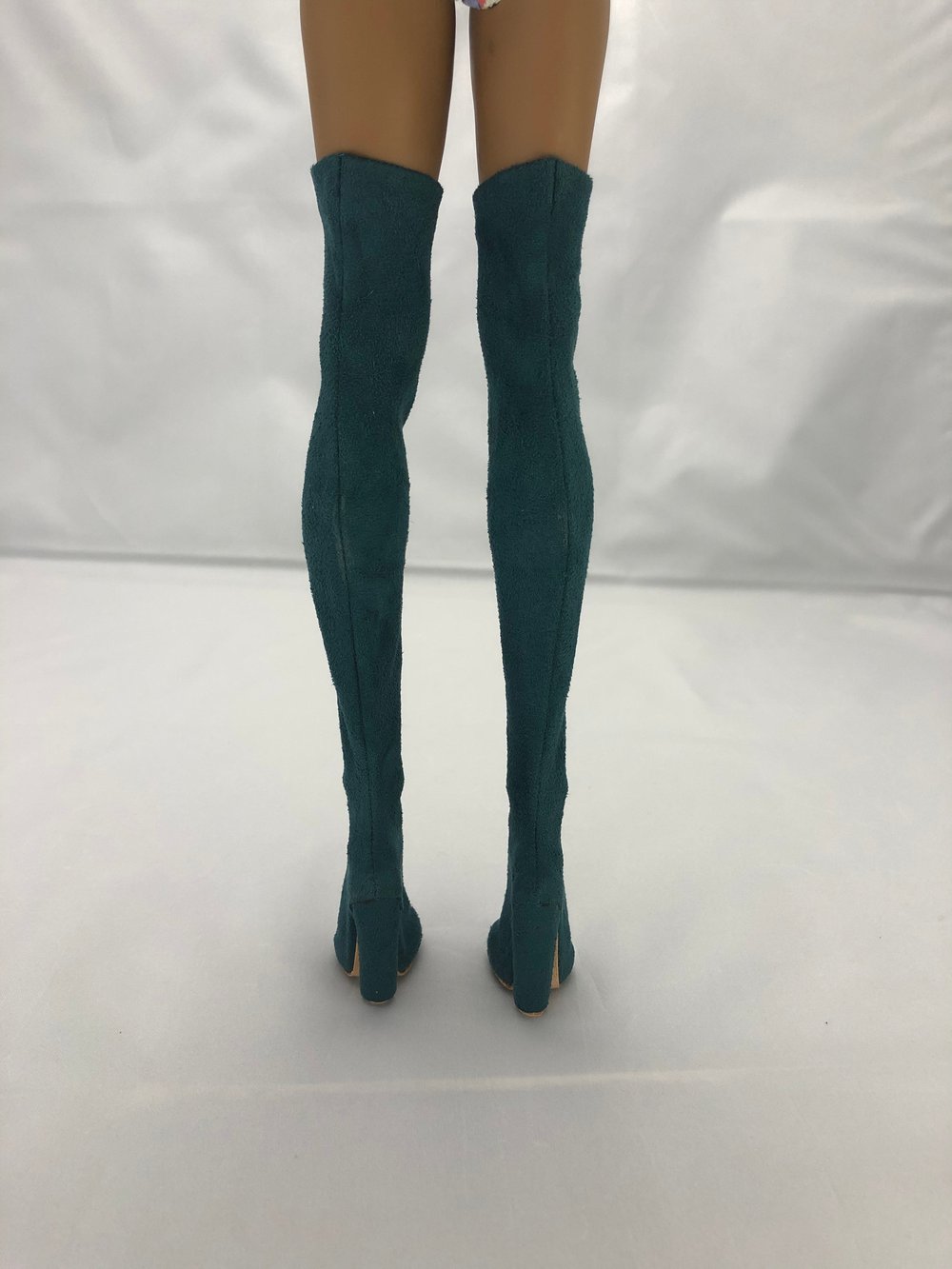 Teal Suede Thigh High Boots: Pidgin Doll pair 2