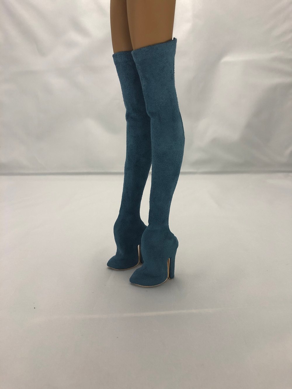 Blue Thigh High Boots: Pidgin Doll pair1