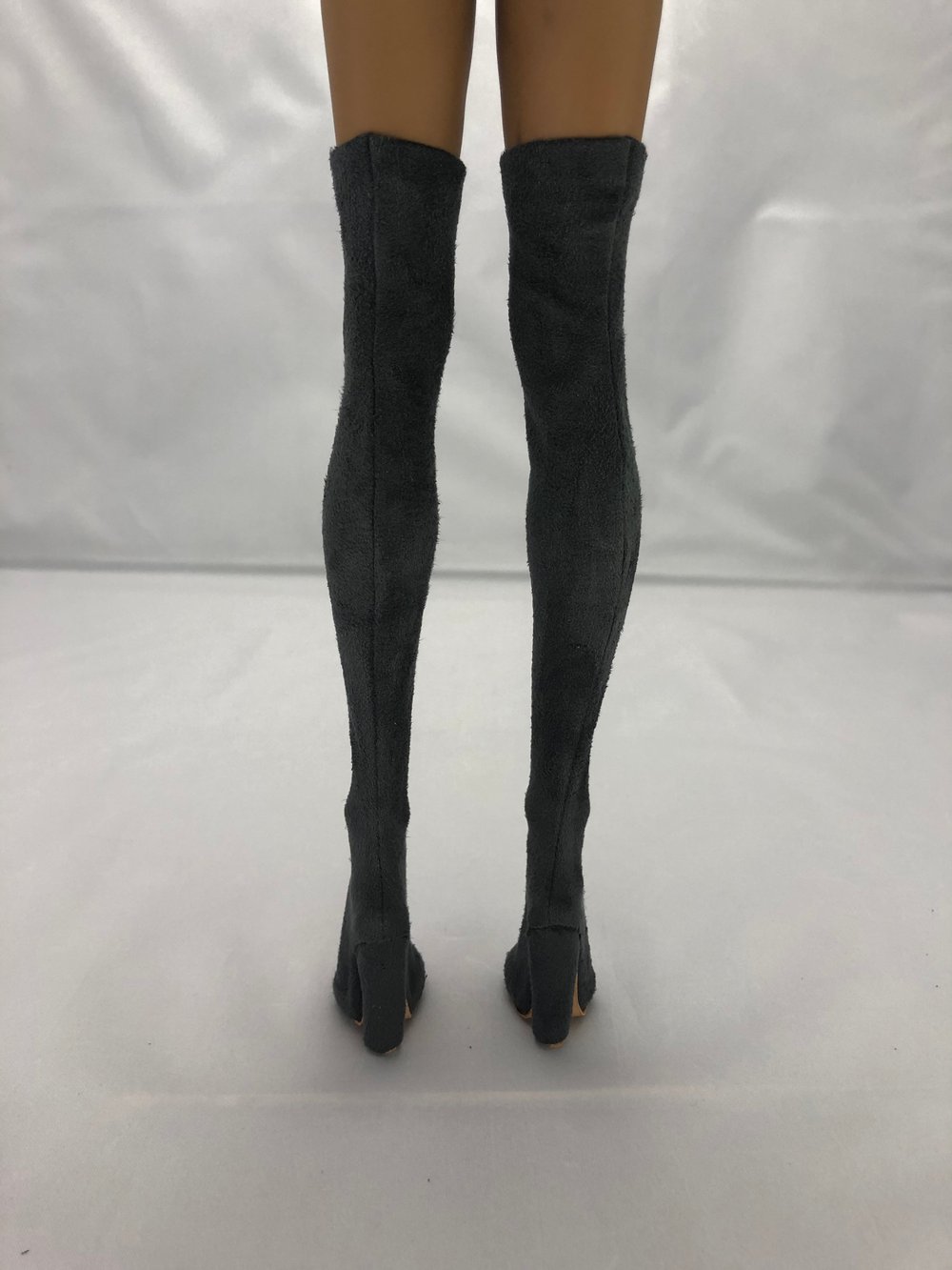 Gray Suede Thigh High Boots: Pidgin Doll  P1