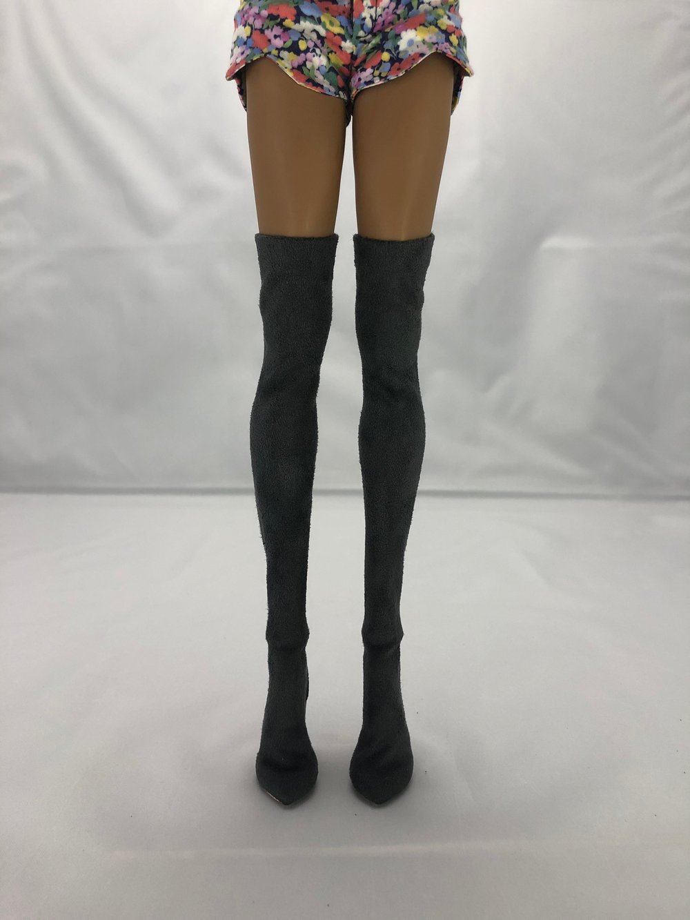 Gray Suede Thigh High Boots: Pidgin Doll  Pair 2