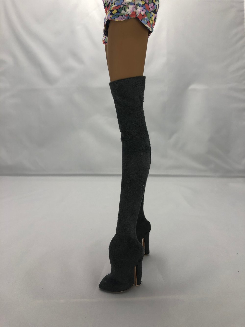 Gray Suede Thigh High Boots: Pidgin Doll  Pair 2