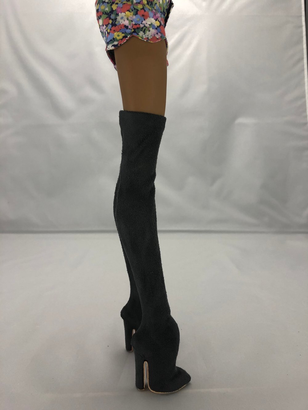 Gray Suede Thigh High Boots: Pidgin Doll  Pair 2