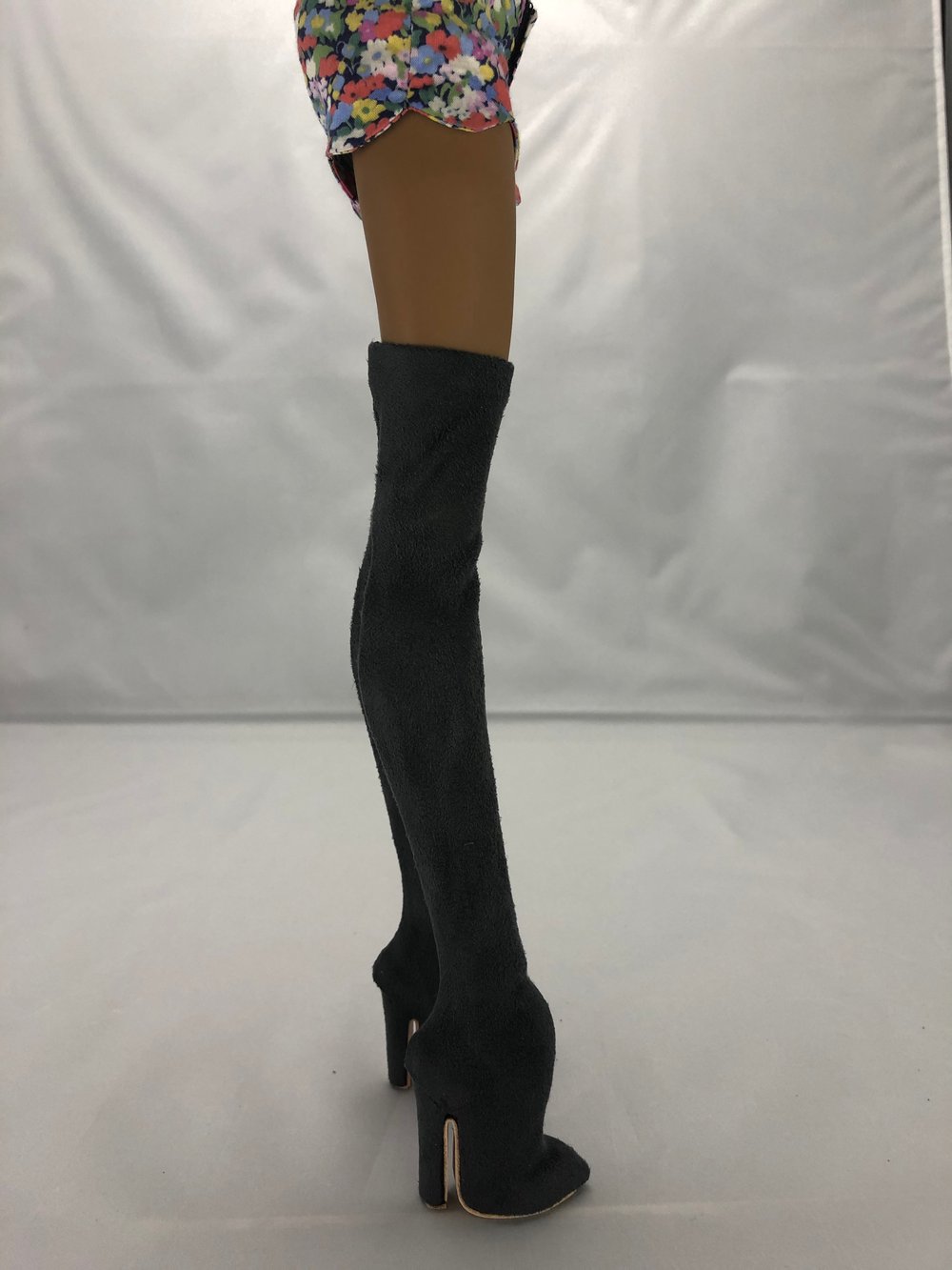 Gray Suede Thigh High Boots: Pidgin Doll Pair 2