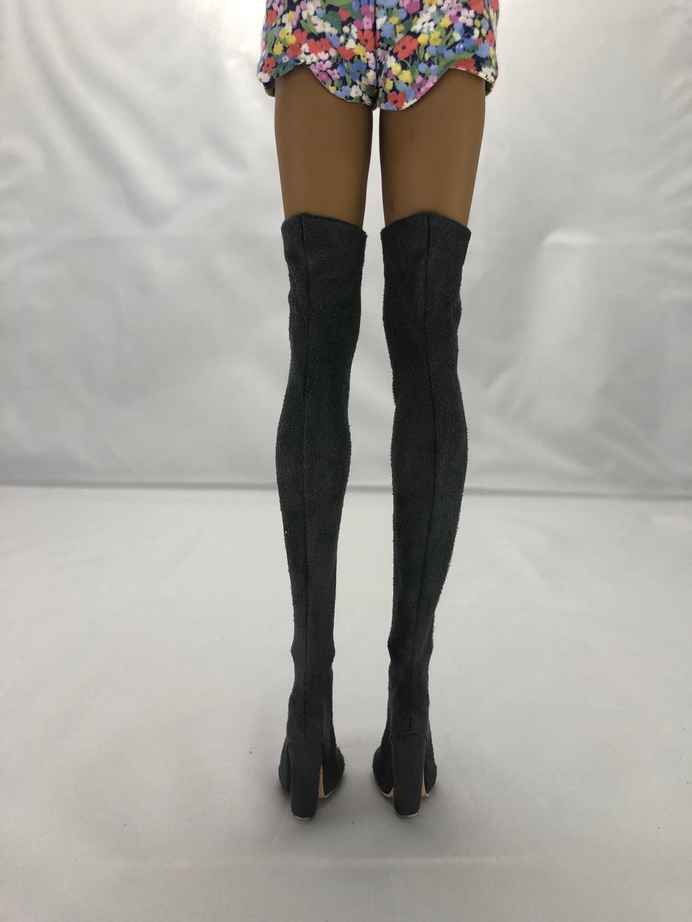 Gray Suede Thigh High Boots: Pidgin Doll  Pair 2