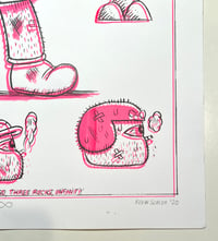 Image 2 of Pink Smoking Nancy Misprinted Screen Print With Drawing